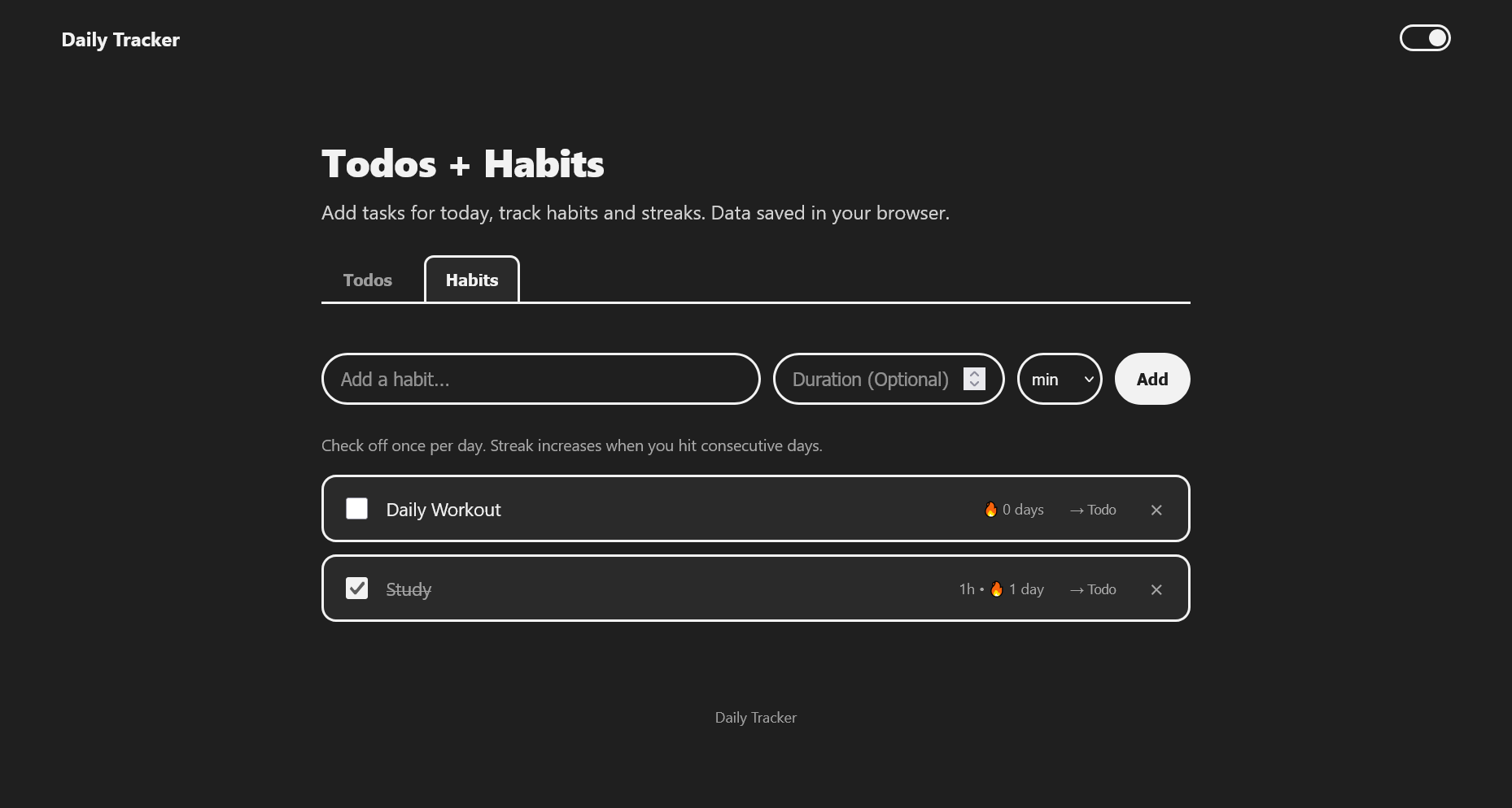 Habits dark