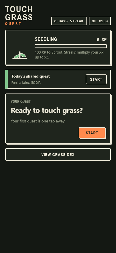 Touch Grass Quest light